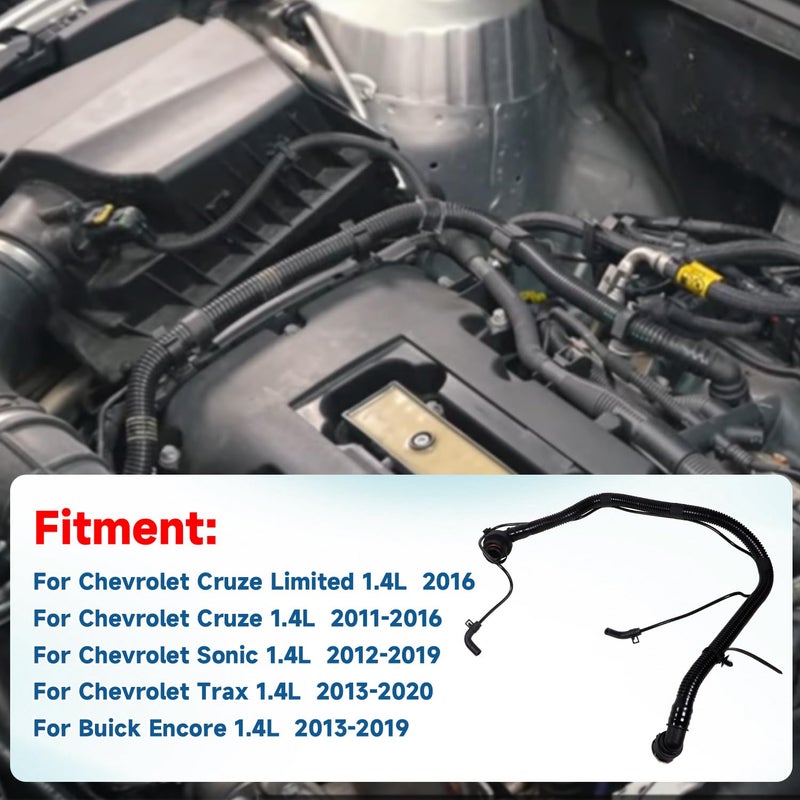 WLFINKMO 25193343 PCV Valve Tubing for Chevrolet Sonic Trax Cruze Encore 2011-2020 Positive Crank Ventilation Hose Pipe with Bypass Valves Tube Replace 55568267 46829 - Image 4